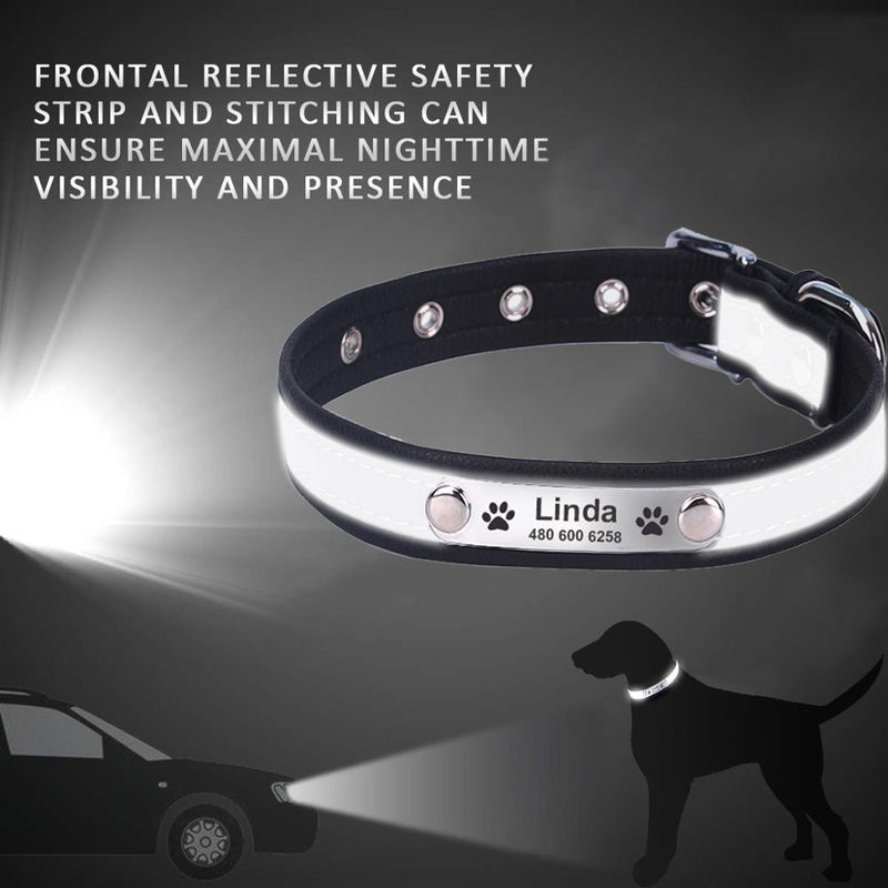 Leather Reflective Dogs Collar