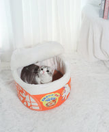 Noodle-Shaped Fleece-Lined Pet Bed