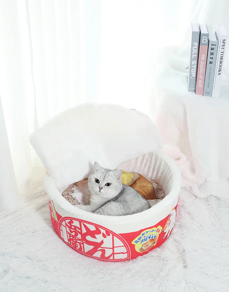 Noodle-Shaped Fleece-Lined Pet Bed