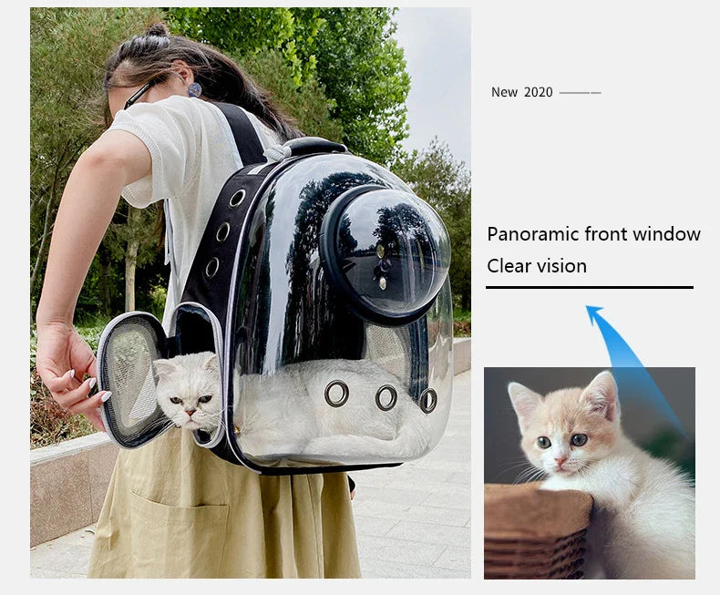 Pet Backpacks Breathable Portable Transparent  Bags