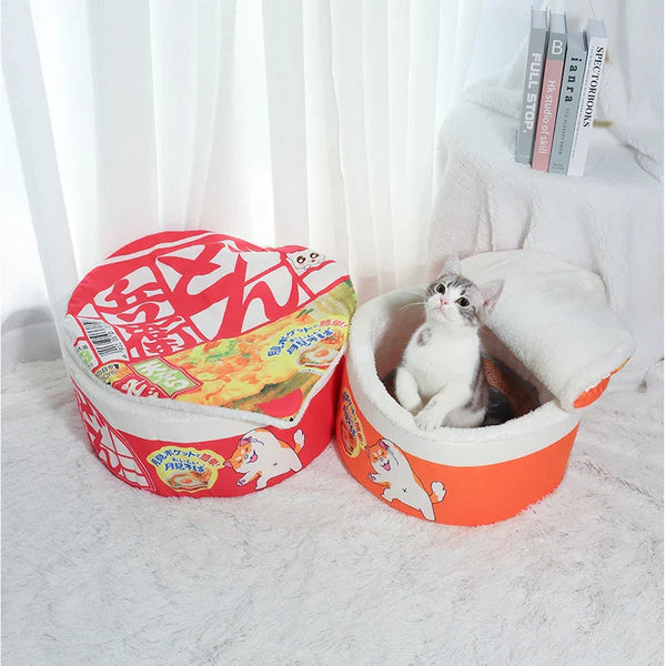 Noodle-Shaped Fleece-Lined Pet Bed